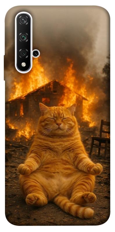 Чехол itsPrint Burning cat для Huawei Honor 20 / Nova 5T, животные, купить оптом с доставкой