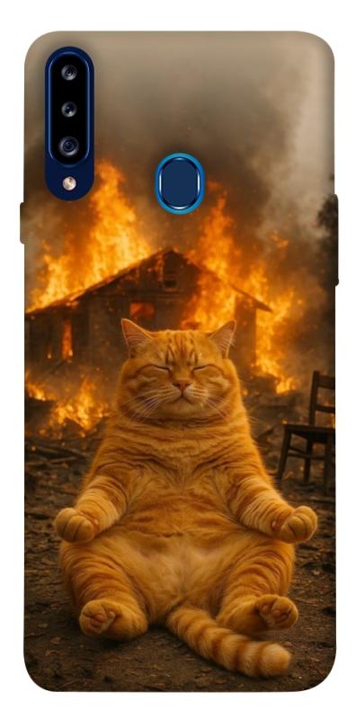 Чехол itsPrint Burning cat для Samsung Galaxy A20s, животные, купить оптом с доставкой