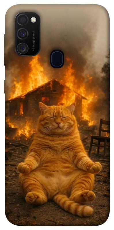 Чехол itsPrint Burning cat для Samsung Galaxy M30s / M21, животные, купить оптом с доставкой