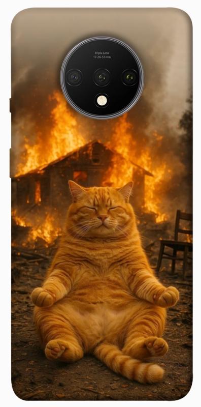 Чохол itsPrint Burning cat для OnePlus 7T, тварини, купити оптом з доставкою
