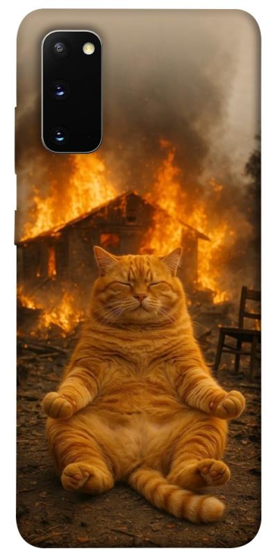 Чохол itsPrint Burning cat для Samsung Galaxy S20, тварини, купити оптом з доставкою