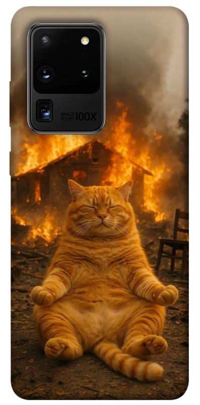 Чехол itsPrint Burning cat для Samsung Galaxy S20 Ultra, животные, купить оптом с доставкой