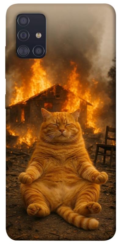 Чехол itsPrint Burning cat для Samsung Galaxy A51, животные, купить оптом с доставкой