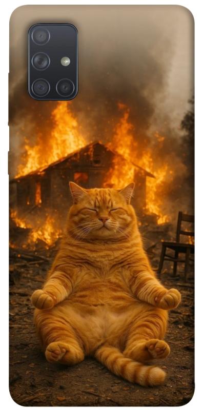 Чехол itsPrint Burning cat для Samsung Galaxy A71, животные, купить оптом с доставкой