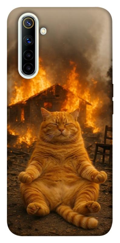 Чехол itsPrint Burning cat для Realme 6, животные, купить оптом с доставкой