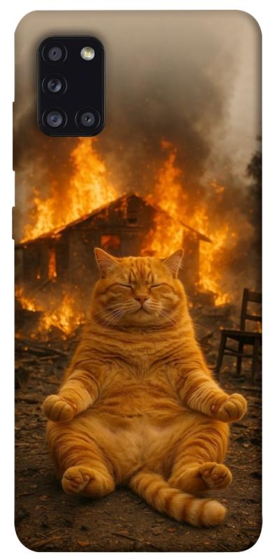 Чехол itsPrint Burning cat для Samsung Galaxy A31, животные, купить оптом с доставкой