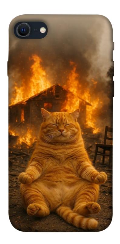 Чехол itsPrint Burning cat для Apple iPhone SE (2020), животные, купить оптом с доставкой