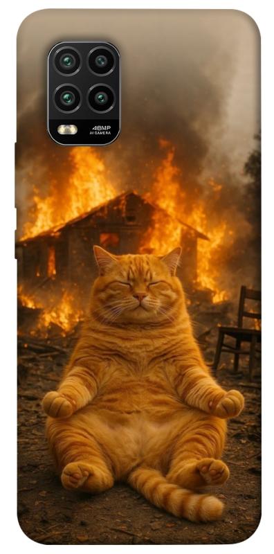 Чехол itsPrint Burning cat для Xiaomi Mi 10 Lite, животные, купить оптом с доставкой
