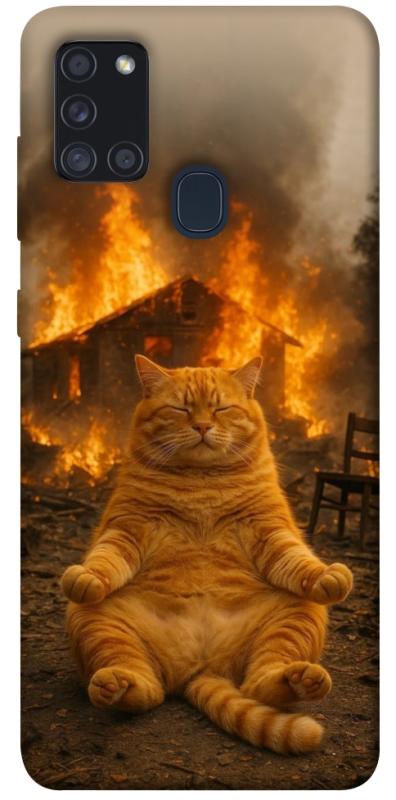 Чехол itsPrint Burning cat для Samsung Galaxy A21s, животные, купить оптом с доставкой