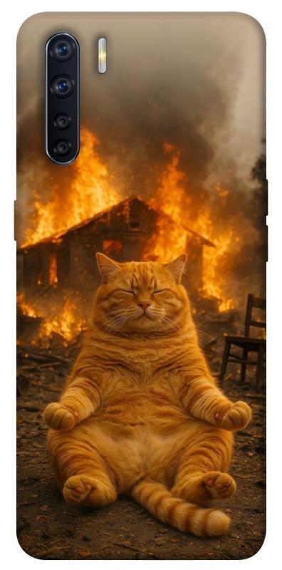 Чехол itsPrint Burning cat для Oppo A91, животные, купить оптом с доставкой