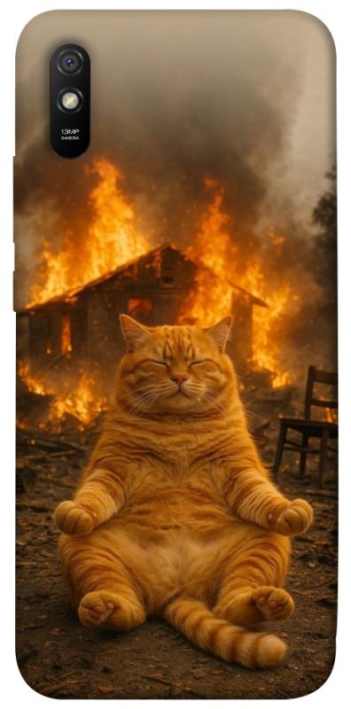 Чехол itsPrint Burning cat для Xiaomi Redmi 9A, животные, купить оптом с доставкой