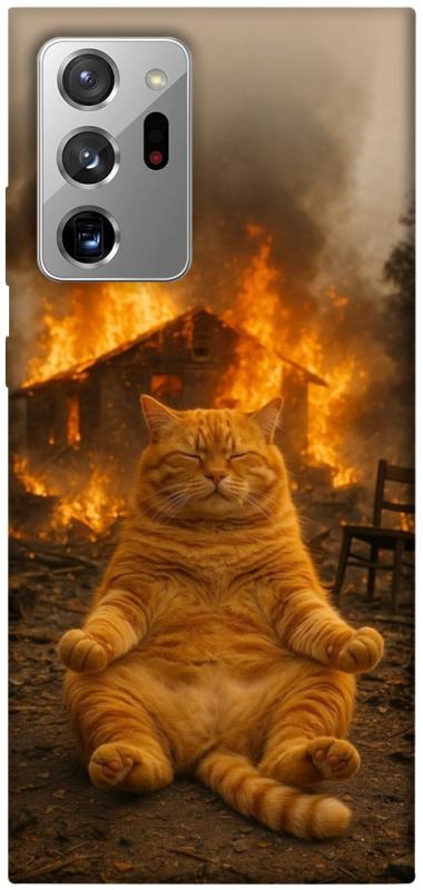 Чехол itsPrint Burning cat для Samsung Galaxy Note 20 Ultra, животные, купить оптом с доставкой