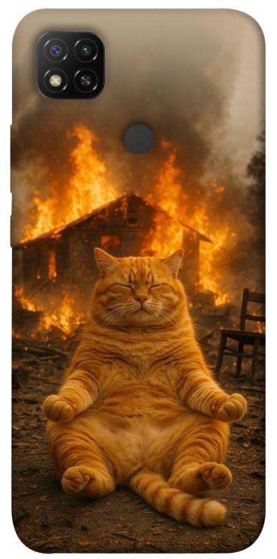 Чехол itsPrint Burning cat для Xiaomi Redmi 9C, животные, купить оптом с доставкой