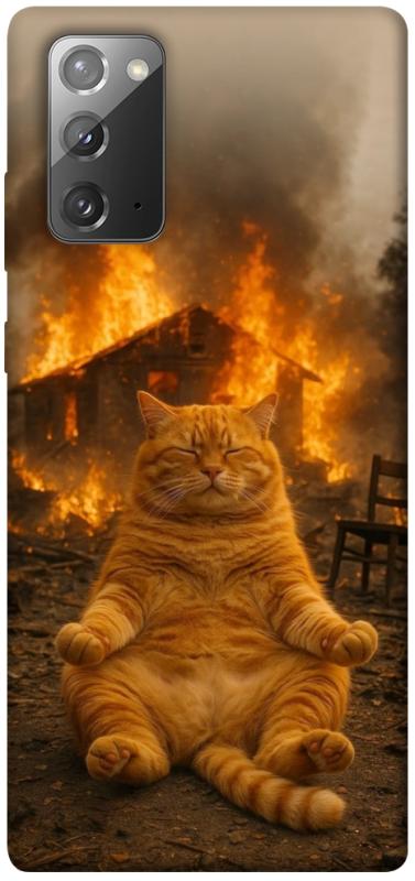Чехол itsPrint Burning cat для Samsung Galaxy Note 20, животные, купить оптом с доставкой