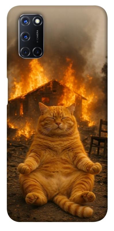 Чехол itsPrint Burning cat для Oppo A52 / A72 / A92, животные, купить оптом с доставкой