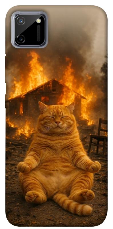 Чехол itsPrint Burning cat для Realme C11, животные, купить оптом с доставкой