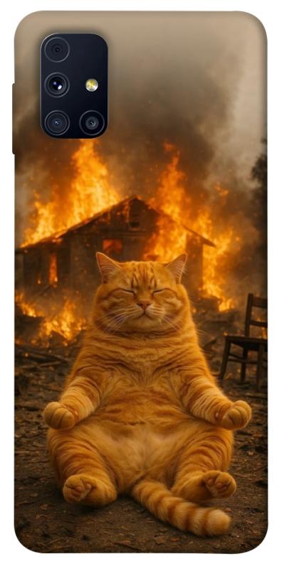 Чехол itsPrint Burning cat для Samsung Galaxy M31s, животные, купить оптом с доставкой