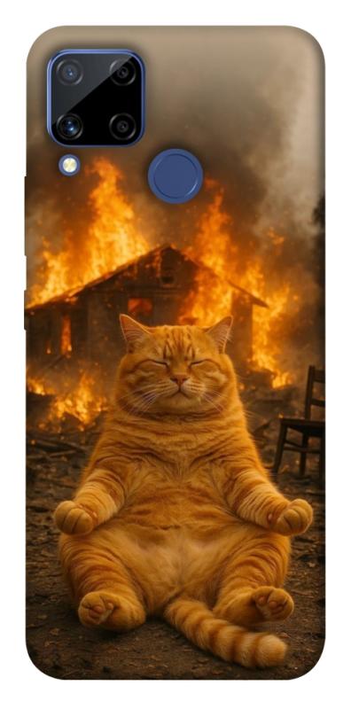 Чехол itsPrint Burning cat для Realme C15, животные, купить оптом с доставкой