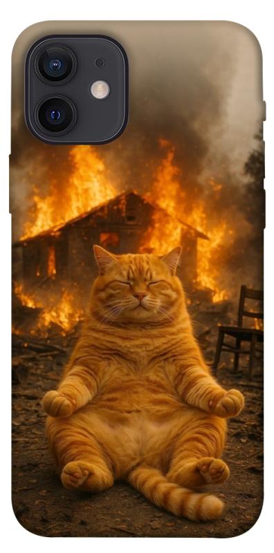 Чехол itsPrint Burning cat для Apple iPhone 12 Pro (6.1"), животные, купить оптом с доставкой