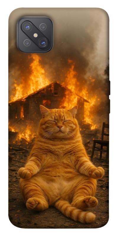Чехол itsPrint Burning cat для Oppo A92s, животные, купить оптом с доставкой