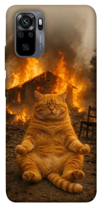 Чехол itsPrint Burning cat для Xiaomi Redmi Note 10 / Note 10s, животные, купить оптом с доставкой