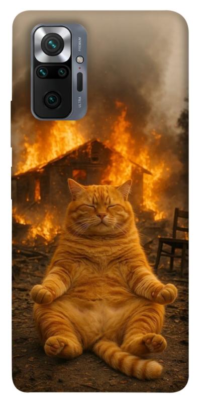 Чехол itsPrint Burning cat для Xiaomi Redmi Note 10 Pro, животные, купить оптом с доставкой