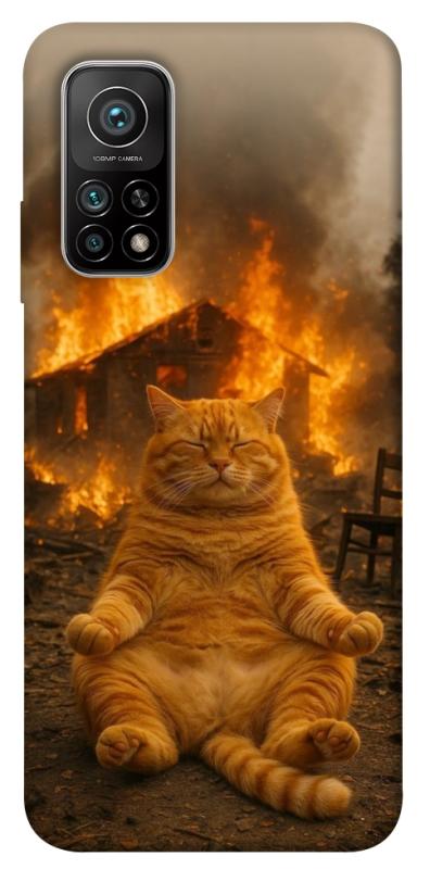 Чехол itsPrint Burning cat для Xiaomi Mi 10T, животные, купить оптом с доставкой