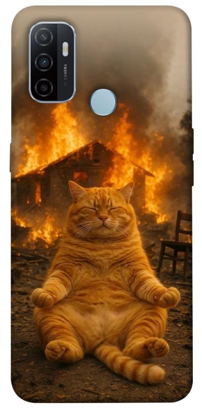 Чехол itsPrint Burning cat для Oppo A53 / A32 / A33, животные, купить оптом с доставкой