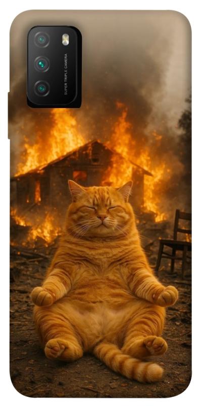 Чехол itsPrint Burning cat для Xiaomi Poco M3, животные, купить оптом с доставкой