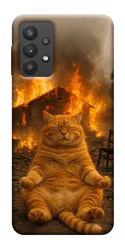 Чехол itsPrint Burning cat для Samsung Galaxy A32 (A326B) 5G, животные, купить оптом с доставкой