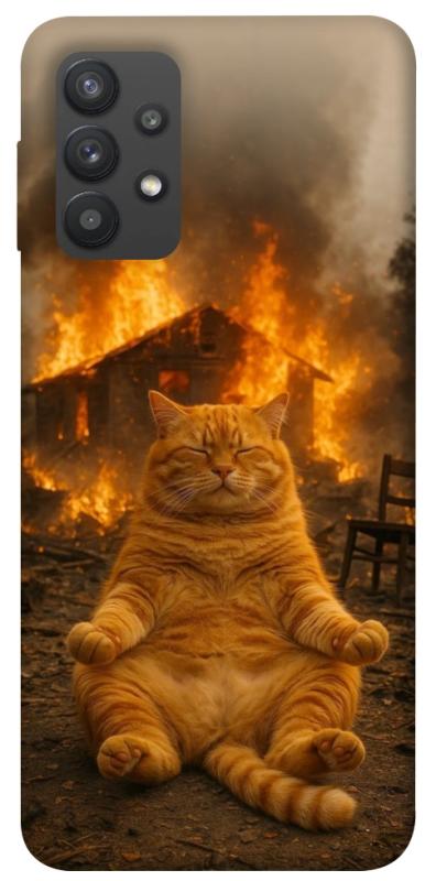 Чехол itsPrint Burning cat для Samsung Galaxy A32 (A325F) 4G, животные, купить оптом с доставкой