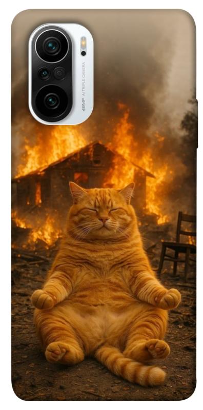 Чехол itsPrint Burning cat для Xiaomi Redmi K40 / K40 Pro / K40 Pro+ / Poco F3, животные, купить оптом с доставкой