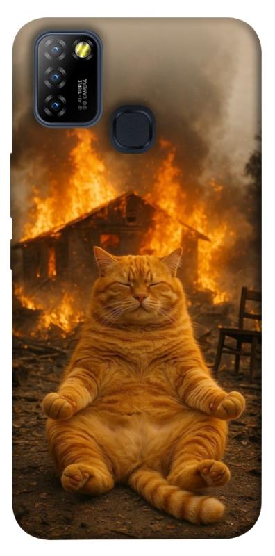 Чехол itsPrint Burning cat для Infinix Hot 10 Lite, животные, купить оптом с доставкой