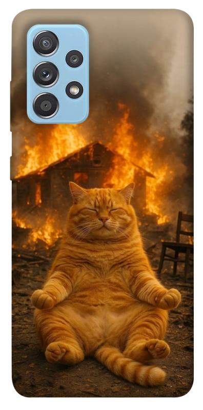 Чехол itsPrint Burning cat для Samsung Galaxy A52 4G / A52 5G, животные, купить оптом с доставкой
