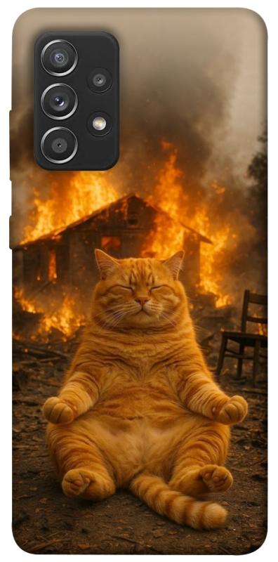 Чехол itsPrint Burning cat для Samsung Galaxy A52 4G / A52 5G, животные, купить оптом с доставкой