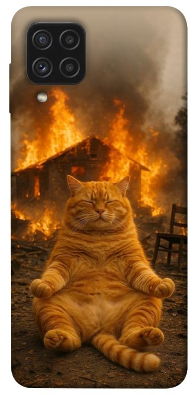 Чехол itsPrint Burning cat для Samsung Galaxy A22 4G, животные, купить оптом с доставкой