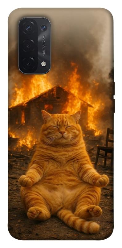 Чехол itsPrint Burning cat для Oppo A54 4G, животные, купить оптом с доставкой