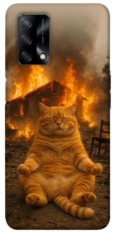 Чехол itsPrint Burning cat для Oppo A74 4G, животные, купить оптом с доставкой