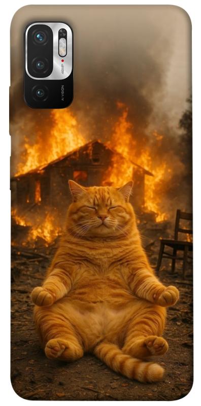 Чехол itsPrint Burning cat для Xiaomi Redmi Note 10 5G, животные, купить оптом с доставкой