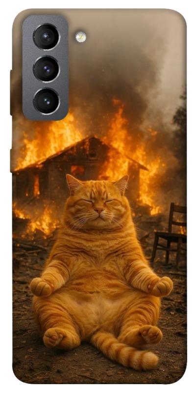 Чехол itsPrint Burning cat для Samsung Galaxy S21 FE, животные, купить оптом с доставкой
