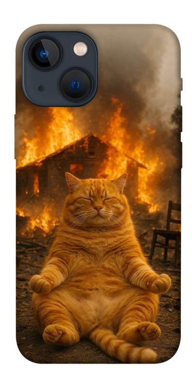 Чехол itsPrint Burning cat для Apple iPhone 13 mini (5.4"), животные, купить оптом с доставкой