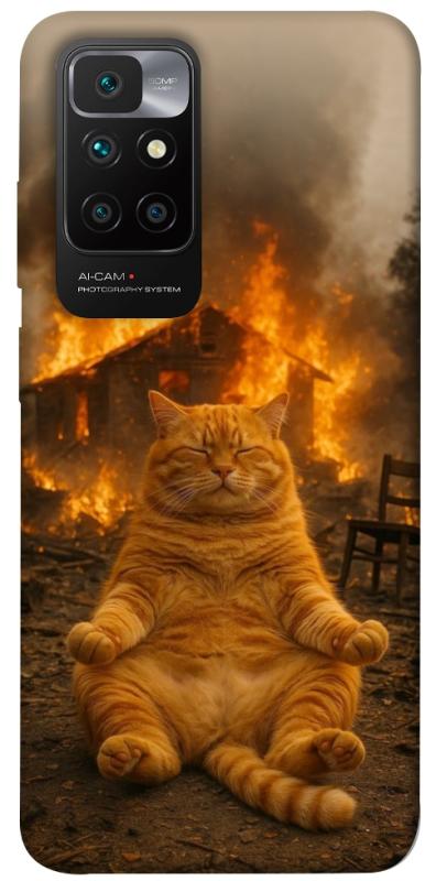 Чехол itsPrint Burning cat для Xiaomi Redmi 10, животные, купить оптом с доставкой