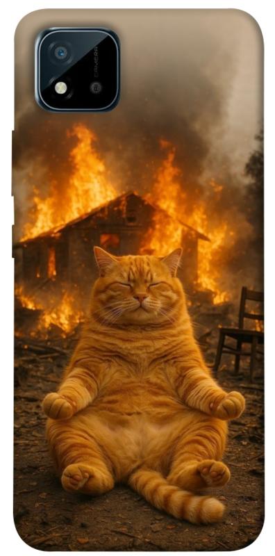Чехол itsPrint Burning cat для Realme C11 (2021), животные, купить оптом с доставкой