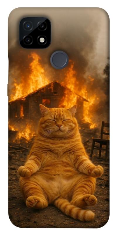 Чехол itsPrint Burning cat для Realme C21, животные, купить оптом с доставкой