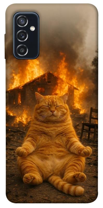 Чехол itsPrint Burning cat для Samsung Galaxy M52, животные, купить оптом с доставкой