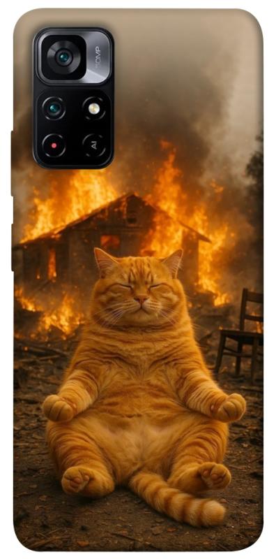 Чехол itsPrint Burning cat для Xiaomi Poco M4 Pro 5G, животные, купить оптом с доставкой