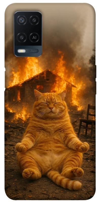 Чехол itsPrint Burning cat для Oppo A16s / A16, животные, купить оптом с доставкой
