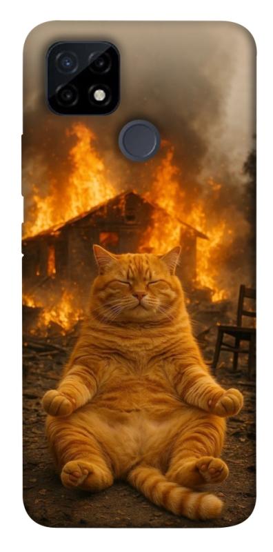Чехол itsPrint Burning cat для Realme C21Y, животные, купить оптом с доставкой
