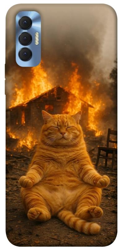Чехол itsPrint Burning cat для TECNO Spark 8P, животные, купить оптом с доставкой