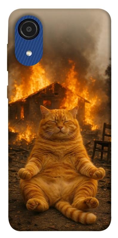 Чехол itsPrint Burning cat для Samsung Galaxy A03 Core, животные, купить оптом с доставкой